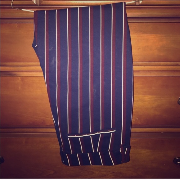 OLD NAVY HARPER MID RISE STRIPED RED NAVY PANTS - Picture 3 of 8